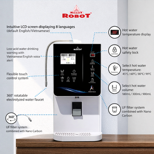 Machine à eau alcaline à forte demande, 9 plaques, pH 4,5 - 11, option eau chaude et froide, fonction de chauffage intelligente, tension 220V/50Hz - Product Image 6