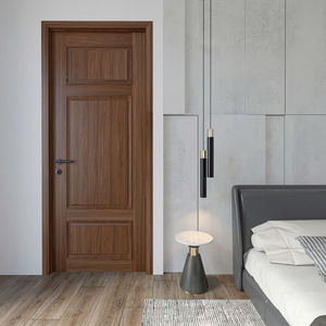 Porte principale en bois sculpté élégante, en MDF, avec placage en bois et film PVC, design moderne, pour chambre, hôtel, villa, personnalisation d'usine - Product Image 3