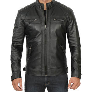Veste en cuir d'extérieur durable pour hommes, taille plus, veste d'hiver, vente en gros, col montant, vêtements d'extérieur, vestes en cuir pour hommes - Product Image 3