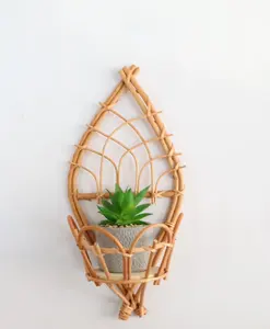 Produit pour balcon et décoration de la maison, jardinière murale en rotin naturel, pot de plante, pot de jardin fait à la main - Product Image 5