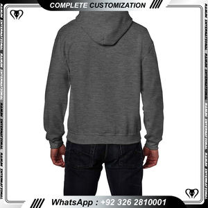 Personalizado Sudadera con capucha en blanco hombres streetwear de alta calidad de gran tamaño de algodón de peso pesado cremallera Sudadera con capucha fabricante - Product Image 3