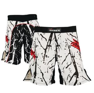 Venta al por mayor O.E.M Fabricante Diseño Personalizado Alto Elástico Secado Rápido Estiramiento Muay Thai Boxing Shorts Blanco Negro 100% Poliéster - Product Image 1