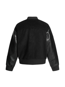 เสื้อแจ็กเก็ตแขนยาวสำหรับผู้หญิง, เสื้อแจ็คเก็ตกระดุมแถวเดียวทรงหลวมสีดำแฟชั่นสำหรับผู้ชาย - Product Image 2