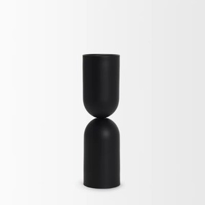 Portavelas de pilar de Metal de aluminio negro alto candelabro decorativo moderno diseño minimalista decoración del hogar pieza de acento - Product Image 1