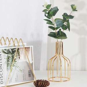 Florero de alambre negro de hierro para mesa, florero de Metal decorativo elegante, centro de mesa para decoración de boda - Product Image 5