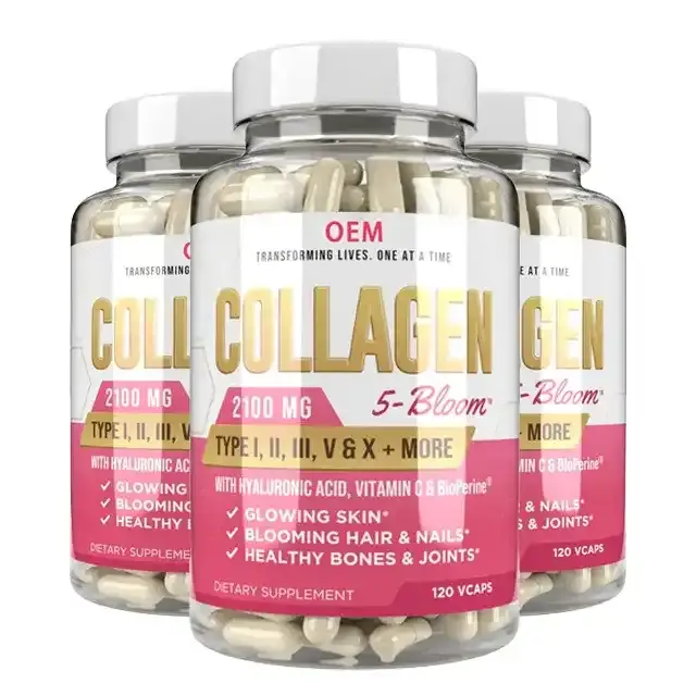 Private Label Multi Marine Collagen Supplement Capsule Vegan Collagen And Vitamin C Capsules Skin Whitening Pills