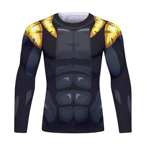 T-shirt de sport à manches longues pour homme, compression anti-UV UPF50+, rash guard, impression par sublimation, haut d'entraînement de fitness - Product Image 2