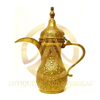 Cafetière arabe Dallah unique en acier inoxydable, faite à la main, service à thé et café arabe traditionnel, portable, personnalisable, en métal