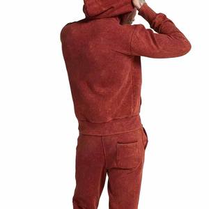 Ensemble de sweat à capuche deux pièces personnalisé d'hiver pour hommes pantalons de jogging de fitness longs sweats à capuche et pantalons de survêtement soleil délavé à l'acide Survêtements - Product Image 3