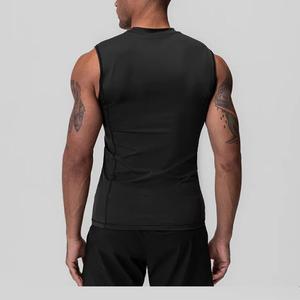 Nuevo logotipo personalizado ropa deportiva poliéster Spandex que absorbe el sudor Fitness gimnasio ropa compresión corte entrenamiento hombres camisetas sin mangas - Product Image 6