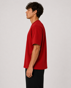 Chemise coupe classique intemporelle pour homme fabriquée en Italie, avec tissu 100% pur coton conçu pour le confort et la respirabilité rouge - Product Image 2