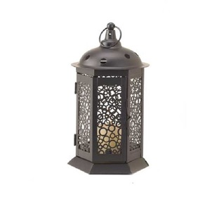 Linternas Vintage de Metal marroquí para colgar en el hogar y el jardín, centro de mesa decorativo para boda, acabado de alta calidad recubierto de Color gris - Product Image 3