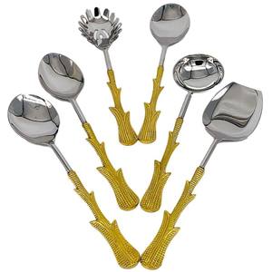 Gold <b>Mirror</b> Polished Full <b>Bamboo</b> Design Handle Stainless Steel Chinese Cutlery Fashion Design Hot Sale Elegant Cutlery Set - Product Image 5