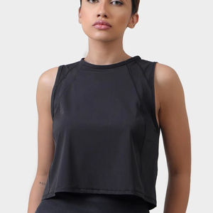 Débardeur d'été pour femmes Gilet court sans couture pour fitness Couleurs bonbons Tricoté sans manches Épaule Sexy Gilet y2k Crop Top - Product Image 1