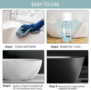 Aerosol de pintura de cerámica negra de 450Ml <span class=keywords><strong>para</strong></span> azulejos de bañera, Kit de acabado de Aerosol, papel tapiz de baño, encimera DIY <span class=keywords><strong>para</strong></span> pintura de revestimiento - Product Image 6