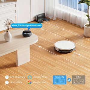 Aspiradora Robótica Inteligente Tesvor, 6000 Pa de Succión Potente, Navegación LDS, Tanque de Agua de 350 ml para Función de Fregado, Plástico - Product Image 2