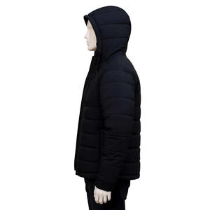Veste matelassée à capuche en polyester 100% sur mesure en gros, fermeture éclair intégrale, unie, décontractée, d'extérieur, d'hiver, veste gonflante - Product Image 4