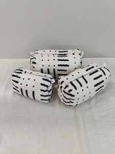 ชุดกระเป๋าเครื่องสำอางผ้าฝ้ายแบบเย็บติดกัน 3 ใบ & กระเป๋าใส่ของใช้ในห้องน้ำผ้าฝ้าย กระเป๋าเดินทาง กระเป๋าเครื่องสำอางพิมพ์ลาย กระเป๋าจัดระเบียบอุปกรณ์ในห้องน้ำ - Product Image 6