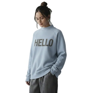 Sweat-shirt à col montant pour femme, automne/hiver, en tissu polaire respirant écologique polyester/coton, sans doublure, coupe épaules tombantes - Product Image 3