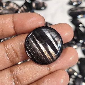 Lote al por mayor de hiperstena natural de alta calidad, cabujón opalescente, formas variadas, diseño para envoltura de alambre y joyería - Product Image 5