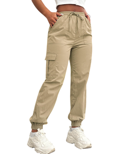 Pantalones Cargo Casuales de Lona Personalizados para Hombre, Cintura Media, Frente Plano, Cierre con Cordón para una Comodidad Elegante - Product Image 3