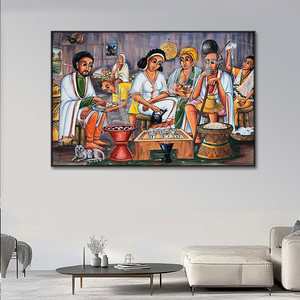 Grande decorazione della casa stampa su tela astratta famiglia dipinti da parete africani cerimonia <span class=keywords><strong>del</strong></span> <span class=keywords><strong>caffè</strong></span> <span class=keywords><strong>arte</strong></span> etiopica - Product Image 1