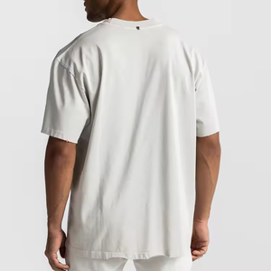 Camiseta de gran tamaño al por mayor | Camiseta de calle lavada con hombros caídos | Camiseta de moda con diseño de logotipo personalizado de alta calidad para hombre - Product Image 6