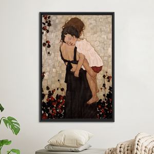 ภาพพิมพ์บนผ้าใบศิลปะของกุสตาฟ คลิมท์ - การตกแต่งผนังที่ทันสมัยและหรูหรา พร้อมกรอบสีดำ - Product Image 1