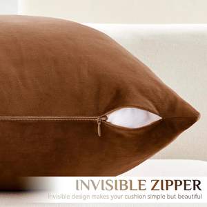 Terciopelo marrón suave colores sólidos almohada cojín decorativo para sofá dormitorio sala de estar funda de almohada sin látex - Product Image 6