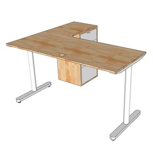 TIO System L-Shaped Corner PC <b>Desk</b> with Integrated Cabinet & Drawer <b>Folding</b> & Storage Features for Home Office-HBTO006 - Product Image 6