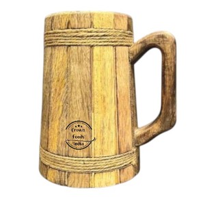 Wooden Mug Engraved Wood Mug for Beer and Wine Drinking Custom Size from India - Product Image 5
