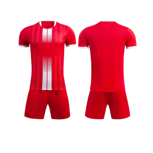 Football Football Adulte Jersey Short Set Formation Vêtements De Sport Football Uniforme Sublimation Solide Rouge Couleur Avec Blanc Couleur Uniforme - Product Image 1