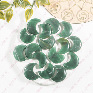 Vente en gros de mini-pierres de lune en jade vert de qualité supérieure, sculptées et écologiques, pour la méditation Feng Shui et la décoration intérieure - Product Image 3
