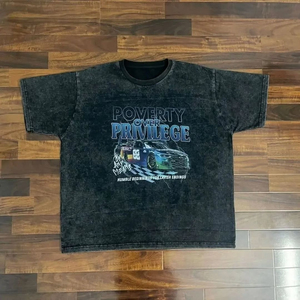 Custom Heavyweight Graphic Cotton Printing 240 Gsm Oversized Boxy Fit DTG Printed <b>Tshirt</b> for Men Knitted Fabric - Product Image 2