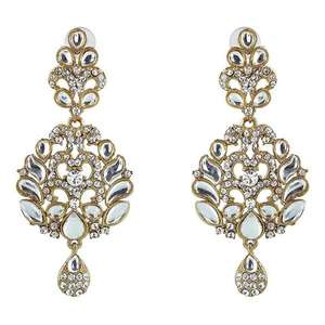 ต่างหูแบบห้อยปลายสุดสวยแบบ1300918ชุบทองห้อยกันแบบออสเตรีย - Product Image 1