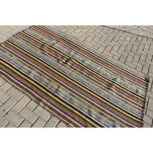 Alfombra moderna de lana Beige, diseño de retales turcos de 4,4X7,3 pies para decoración para sala de estar, tamaño 9x12 con respaldo de látex para pasillo - Product Image 3