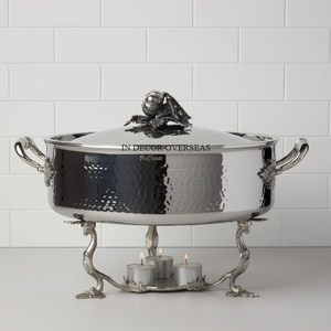 Casserole en métal de qualité supérieure à texture martelée plaquée or de haute qualité avec couvercle supérieur poli brillant argenté au prix le plus bas - Product Image 5