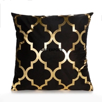 Fournisseurs en gros de matériau moderne en velours de couleur noire avec ligne dorée Ensemble de canapés design fantaisie Coussin décoratif