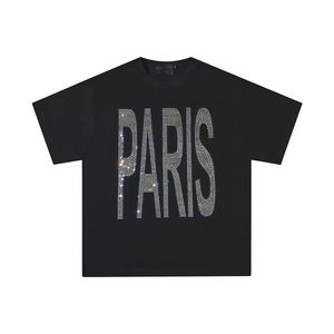 เสื้อยืดแฟชั่นแขนสั้นลายคริสตัลประดับเพชร แบรนด์ดัง สำหรับผู้ชาย ไซส์ใหญ่ - Product Image 6