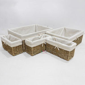 Paniers et contenants de rangement multifonctionnels en jonc de mer tressé à la main Artex Dong Thap Vietnam pour la cuisine et la décoration intérieure - Product Image 1