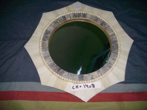 Espejo de pared con incrustaciones de hueso hecho a mano de lujo, diseño de corona Floral en blanco y negro para decoración moderna del hogar a bajo precio - Product Image 3