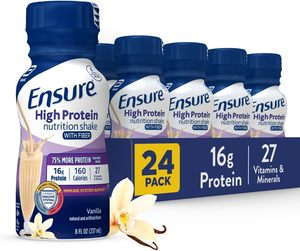 Ensure High <b>Protein</b> Bottled Vanilla Nutrition Shake with Fiber 8 fl oz, 24 Pack - Product Image 4