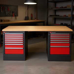 Banco de Trabajo Facom de 2.2m de Altura con 13 Cajones y Superficie de Madera, Gabinete para Herramientas - Product Image 3