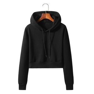 Sudadera Corta de Moda para Mujer, Sudadera Informal con Capucha, Ligera, de Manga Larga, Suave y Cómoda, Estilo Urbano - Product Image 1