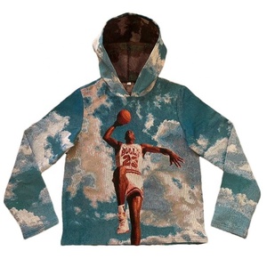 Sweat à capuche zippé complet Surdimensionné Basketball Celebrity Tapestry Woven Pullover Hoodie - Product Image 2