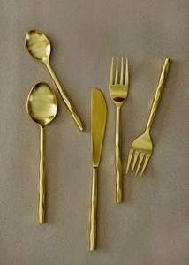Luxury Portugal Utensil Set with Gold <b>Thin</b> Amazing Design Handle Cutlery New Design for Back to School - Product Image 5