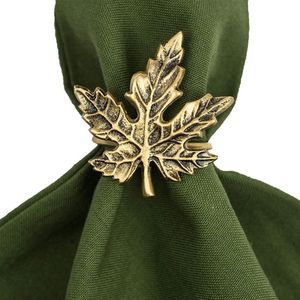 Anillo de Servilleta Metálico Ecológico y Atemporal con Incrustaciones Intrincadas en Forma de Hoja para Espacios de Comedor de Lujo, Banquetes de Boda y Celebraciones - Product Image 1