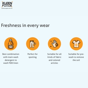 Kleen FORCE น้ำยาปรับผ้านุ่มเหมาะสำหรับผ้าฝ้ายโพลีเอสเตอร์และผ้าผสม