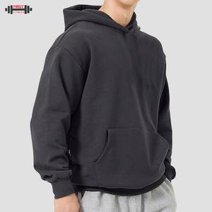 Sudadera con capucha de invierno en blanco 100% algodón con hombros caídos holgados de la mejor calidad Unisex personalizado recortado polar liso 300gsm - Product Image 4