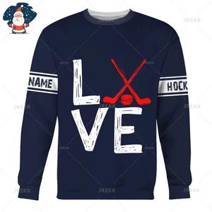 Hockey Nombre personalizado Transferencia de calor Impreso 100% Poliéster Transpirable Sudaderas Amantes del hockey Cuello gráfico Gimnasio Fitness Hombres - Product Image 6